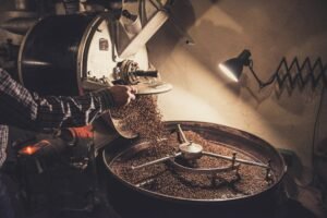 Fresh coffee brewing at home