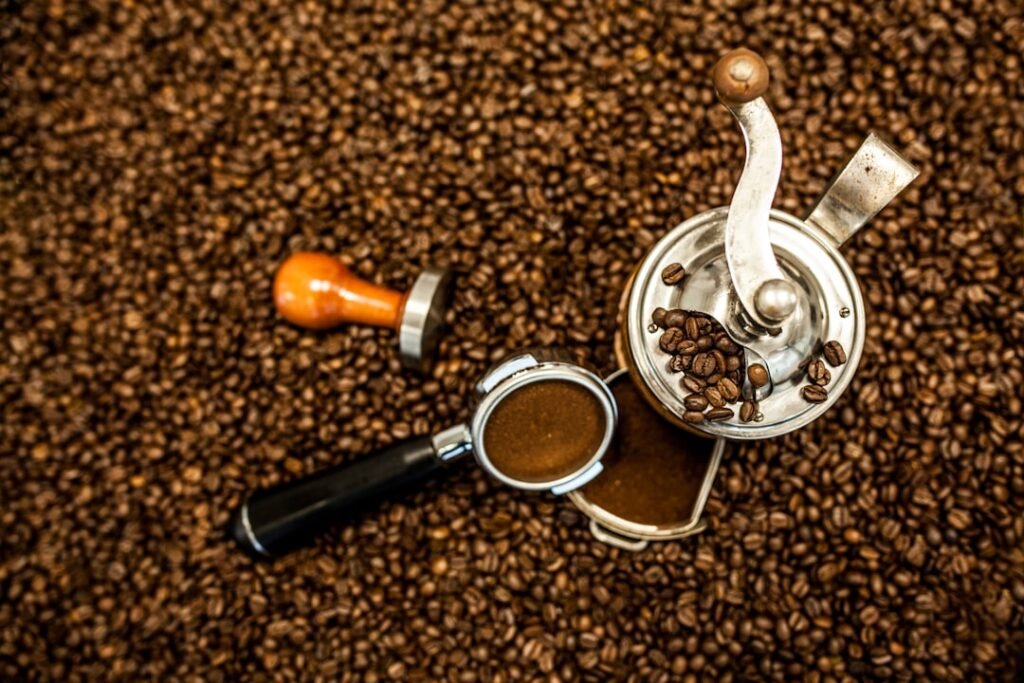 Coffee grinder and brewed coffee