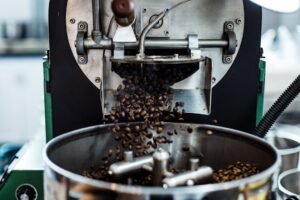 Freshly ground coffee beans